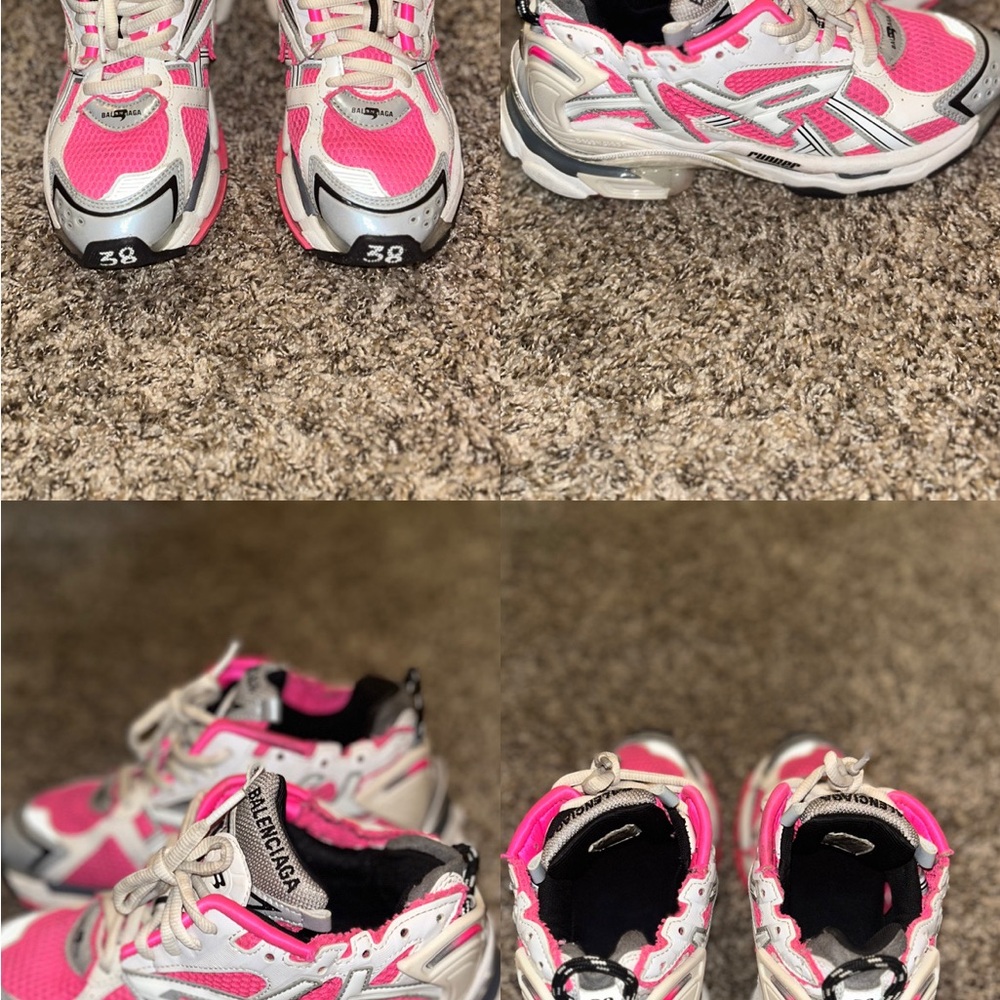 Balenciaga Men Sneakers in Pink and White